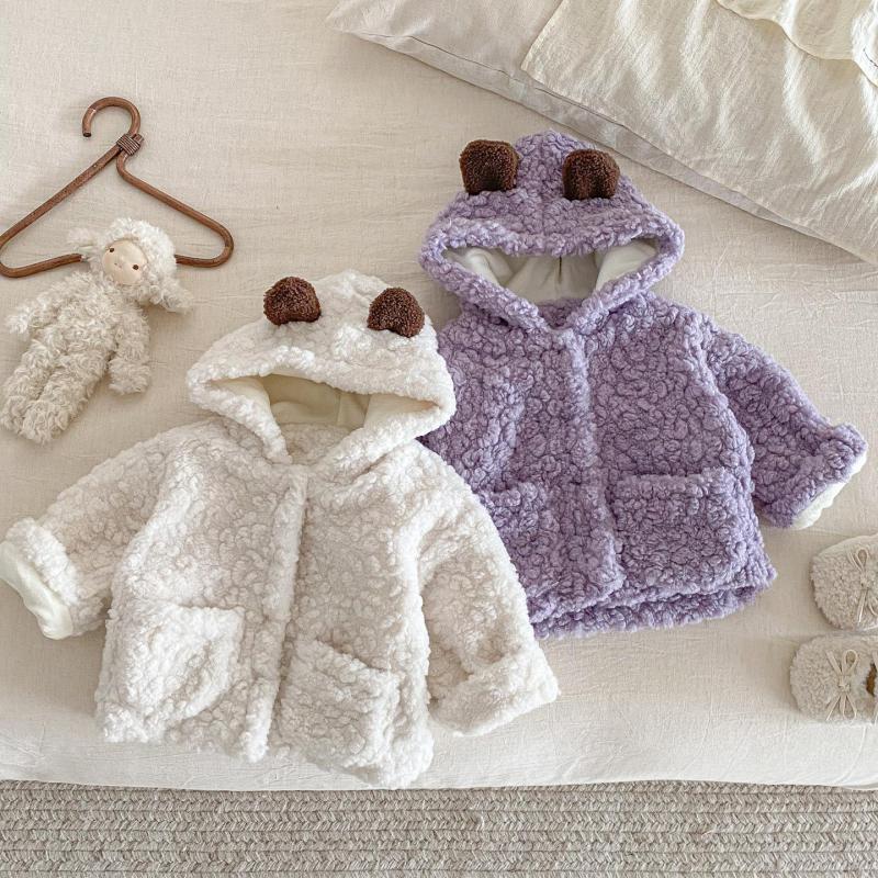 Toddler Boy Winter Fleece Jacket - Cappotto con cappuccio per orecchie da