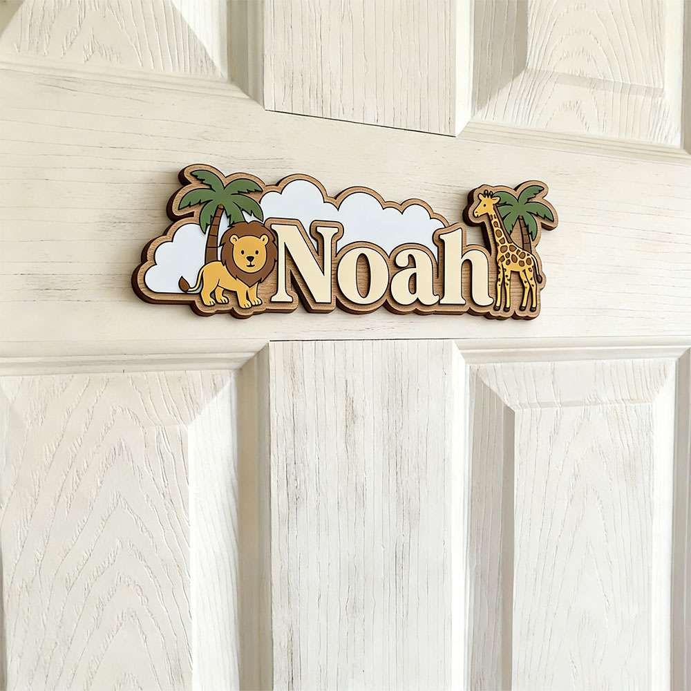 Nursery - Insegna Personalizzata con Nomi a Tema